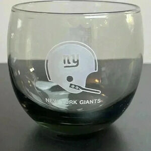 NFL New York Giants Roly Poly‎ Glasses Vintage Smoked Gray Whiskey Set Of 2